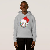 Honkbal Santa Hat Hoodie (Voorkant volledig)