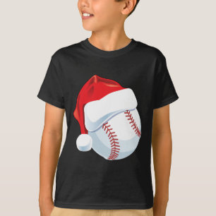 Honkbal Santa Hat Mannen Boys Christmas T-shirt
