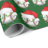 Honkbal Santa Hoed Wrapping Papier (Rol Hoek)