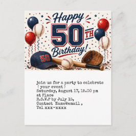Honkbal save the date 50ste verpartij briefkaart