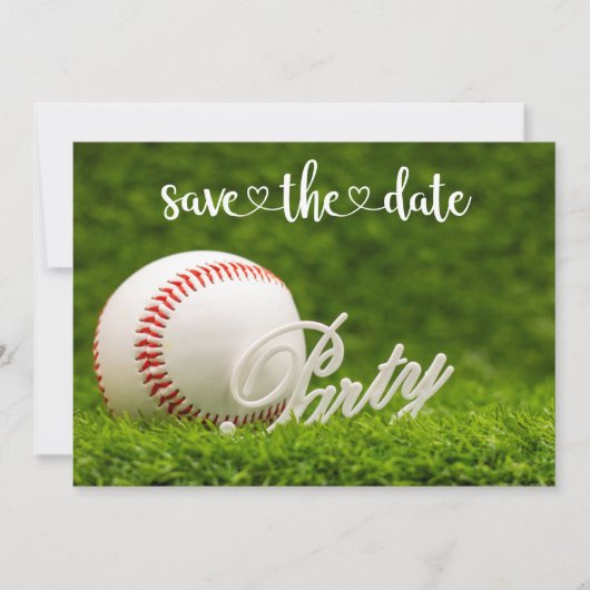 Honkbal save the date-feest  kaart (Voorkant)