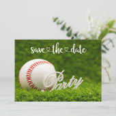 Honkbal save the date-feest  kaart (Staand voorkant)