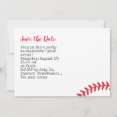 Honkbal save the date-feest  kaart (Achterkant)