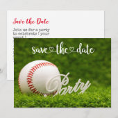 Honkbal save the date-feest  kaart (Voorkant / Achterkant)