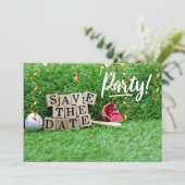 Honkbal save the date Feestje  Kaart (Staand voorkant)