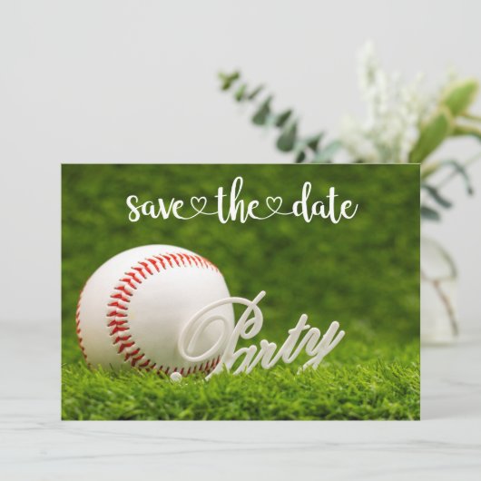 Honkbal save the date Feestje  Kaart (Staand voorkant)