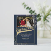 Honkbal save the date met foto (Staand voorkant)