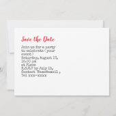 Honkbal save the date met vlag van Amerika  Kaart (Achterkant)