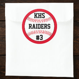 Honkbal School Letters, Teamnaam & Spelernummer Ronde Sticker