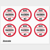 Honkbal School Letters, Teamnaam & Spelernummer Ronde Sticker (Vel)