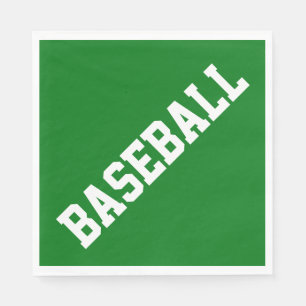 Honkbal schuine witte sportieve tekst op helder gr servet
