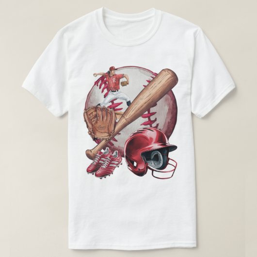 Honkbal Seizoen Heren Basic T-Shirt (Design voorkant)