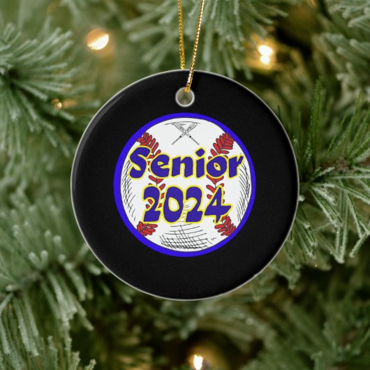 Honkbal Senior Klasse van 2024 Keramisch Ornament (Boom)