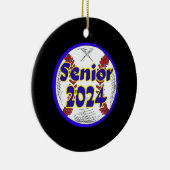 Honkbal Senior Klasse van 2024 Keramisch Ornament (Rechts)