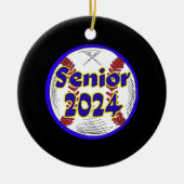 Honkbal Senior Klasse van 2024 Keramisch Ornament (Voorkant)