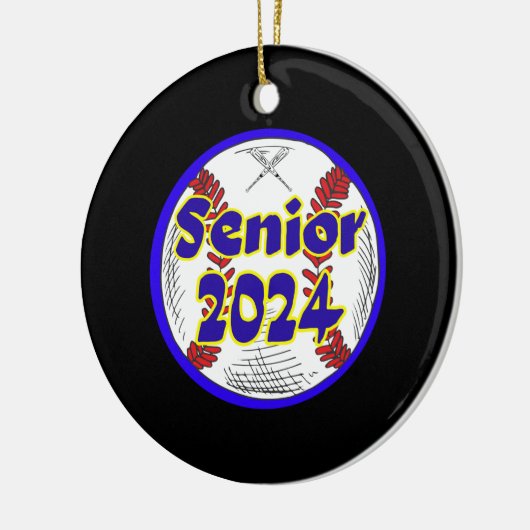 Honkbal Senior Klasse van 2024 Keramisch Ornament (Links)