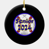 Honkbal Senior Klasse van 2024 Keramisch Ornament (Achterkant)