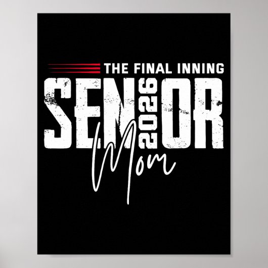 Honkbal senior moeder 2026 laatste inning honkbalB Poster (Voorkant)