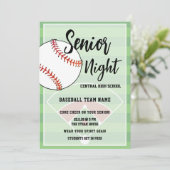 Honkbal Senior Night Middelbare School Feest Kaart (Staand voorkant)
