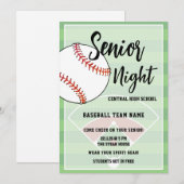 Honkbal Senior Night Middelbare School Feest Kaart (Voorkant / Achterkant)