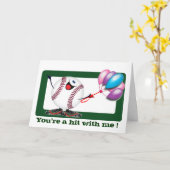 Honkbal sentimenten kaart (Gele Bloem)