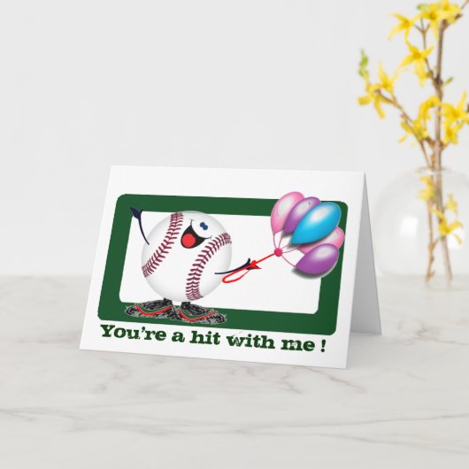 Honkbal sentimenten kaart (Gele Bloem)