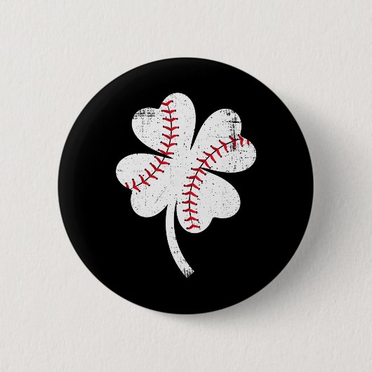 Honkbal Shamrock St Patricks Day Saint Paddys Mann Ronde Button 5,7 Cm (Voorkant)