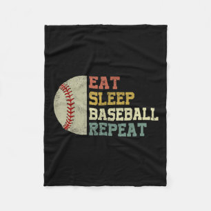 Honkbal-shirt Eat Sleep Baseball Herhaal Grappige Fleece Deken