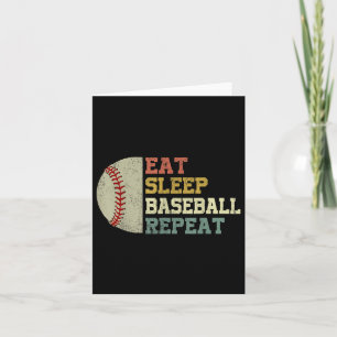 Honkbal-shirt Eat Sleep Baseball Herhaal Grappige  Kaart