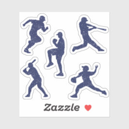 Honkbal silhouetten - donkerblauw sticker