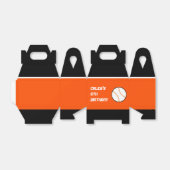 Honkbal Sinaasappel & Zwart Verjaardagsfeestje Fav Bedankdoosjes (Uitgevouwen)