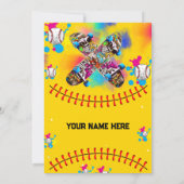 Honkbal skateboard graffiti kleurrijke partij geel kaart (Achterkant)