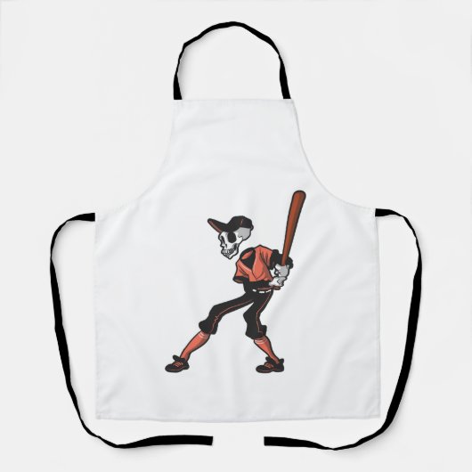 honkbal skelet ontwerp voor honkbalspelers schort (Voorkant)