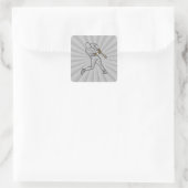 honkbal slagman grafiek vierkante sticker (Tas)