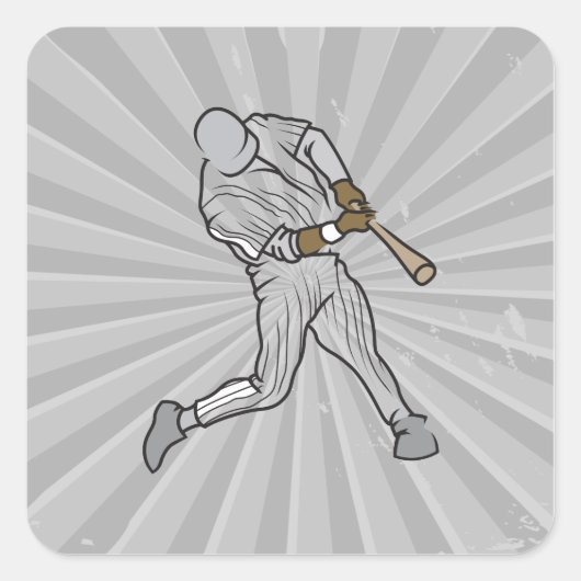 honkbal slagman grafiek vierkante sticker (Voorkant)