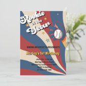 Honkbal sloeber Amerikaanse vlag rokie 1e verjaard Kaart (Staand voorkant)