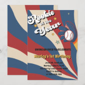 Honkbal sloeber Amerikaanse vlag rokie 1e verjaard Kaart (Voorkant / Achterkant)