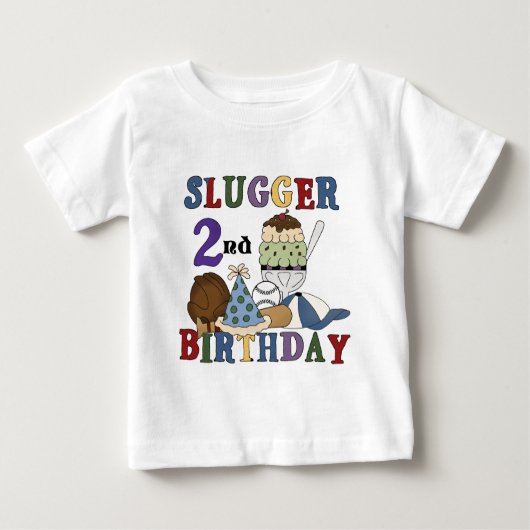 Honkbal Slugger 2e Verjaardag tshirts en geschenke (Voorkant)