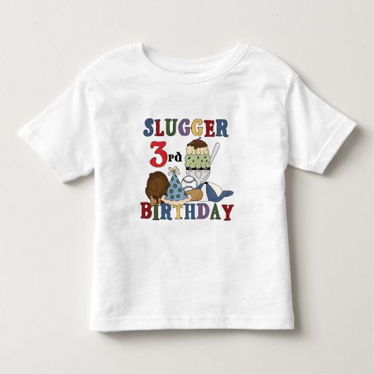 Honkbal Slugger 3e Verjaardag Tshirts (Voorkant)