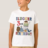 Honkbal Slugger 3e Verjaardag Tshirts (Voorkant)