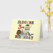 Honkbal Slugger 3e Verjaardag Tshirts Kaart (Gele Bloem)