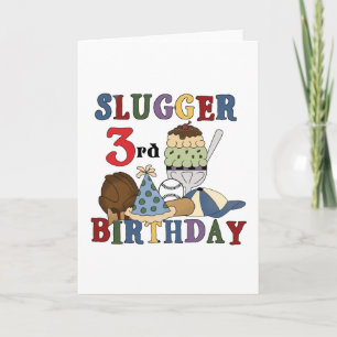 Honkbal Slugger 3e Verjaardag Tshirts Kaart