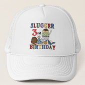 Honkbal Slugger 3e Verjaardag Tshirts Trucker Pet (Voorkant)