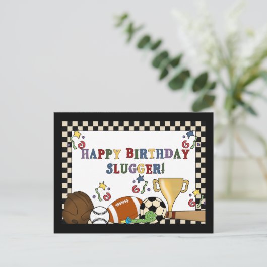 Honkbal Slugger Verjaardagskaarten Briefkaart (Staand voorkant)