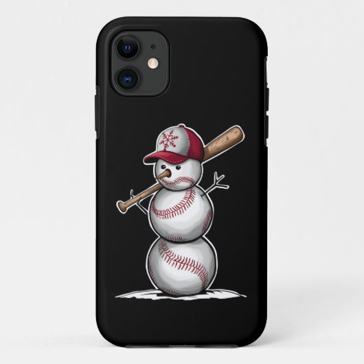 Honkbal Sneeuwman Ballen Sneeuw Kerstmis Xmas Cade Case-Mate iPhone Case (Achterkant)