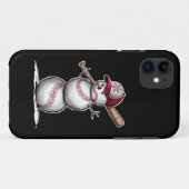 Honkbal Sneeuwman Ballen Sneeuw Kerstmis Xmas Cade Case-Mate iPhone Case (Achterkant (horizontaal))