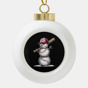 Honkbal Sneeuwman Ballen Sneeuw Kerstmis Xmas Cade Keramische Bal Ornament