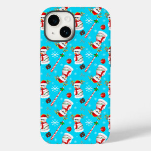 Honkbal Sneeuwman Kerst Viering Patroon Case-Mate iPhone 14 Hoesje