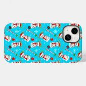 Honkbal Sneeuwman Kerst Viering Patroon Case-Mate iPhone Case (Achterkant (horizontaal))