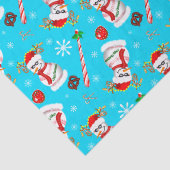 Honkbal Sneeuwman Kerst Viering Patroon Tissuepapier (Detail)